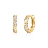 Gold Pavé Huggies